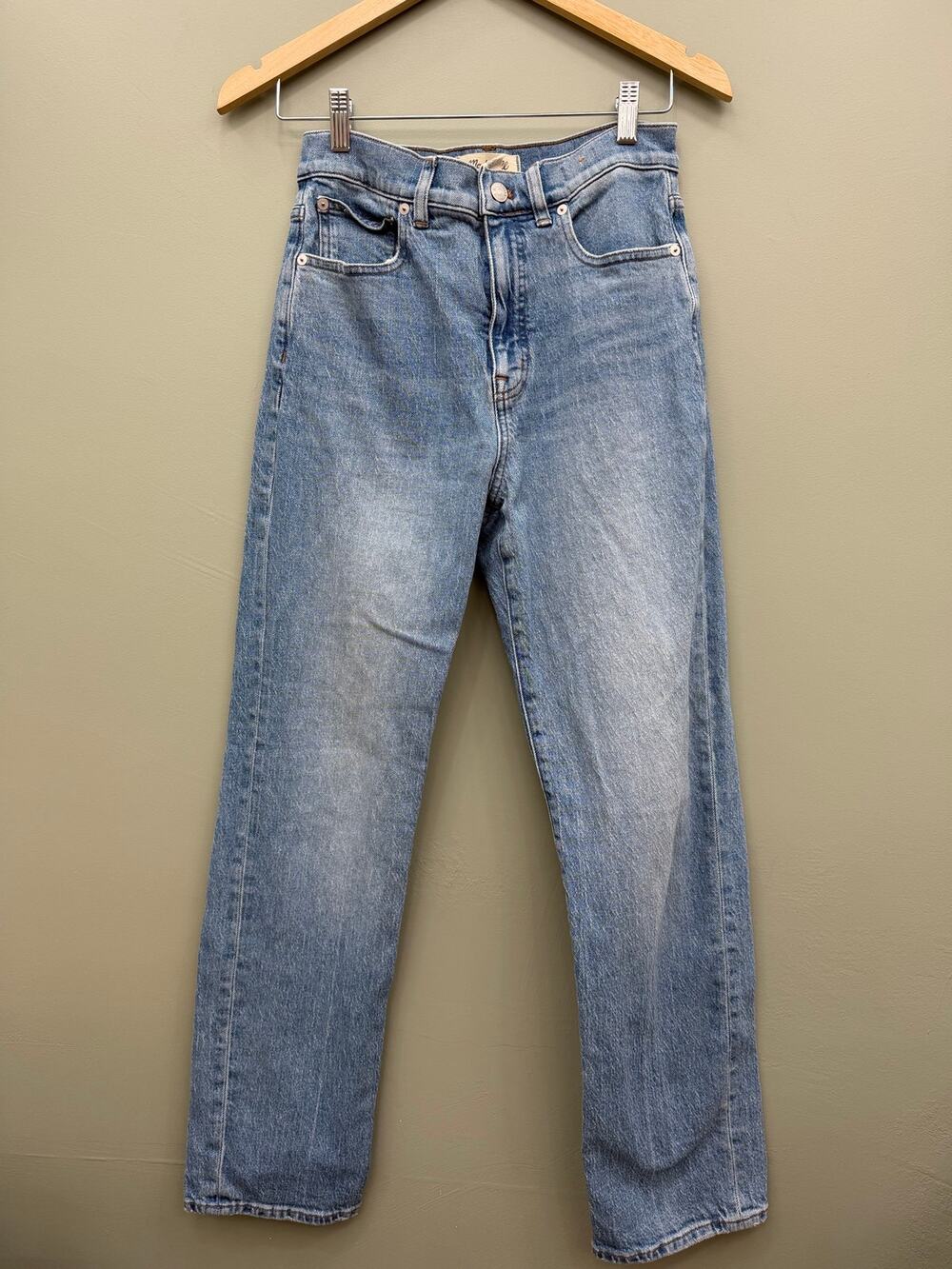 Madewell The 90s Straight Jeans 27 High Rise Medium Wash 30 Inseam Denim